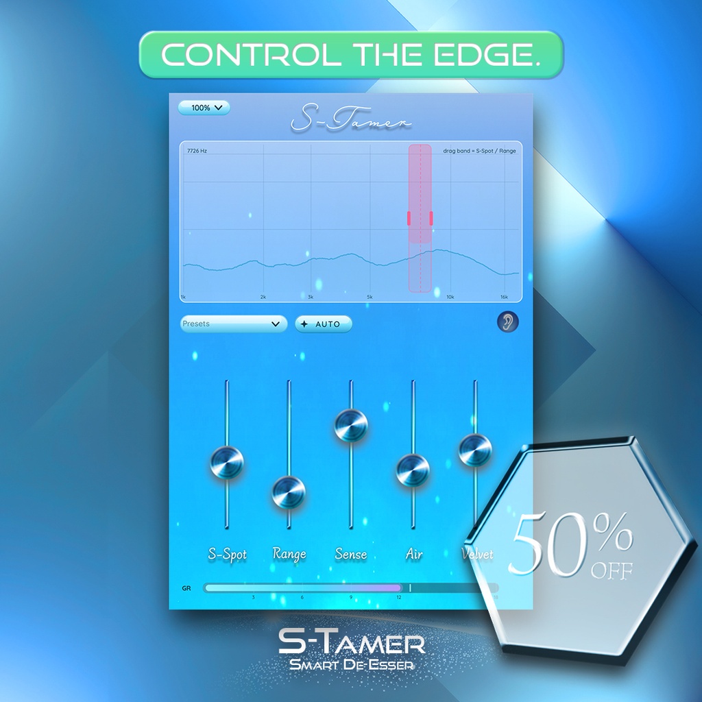 【リリース記念50%OFF】S-Tamer | 声の刺さりを自然に整えるディエッサー