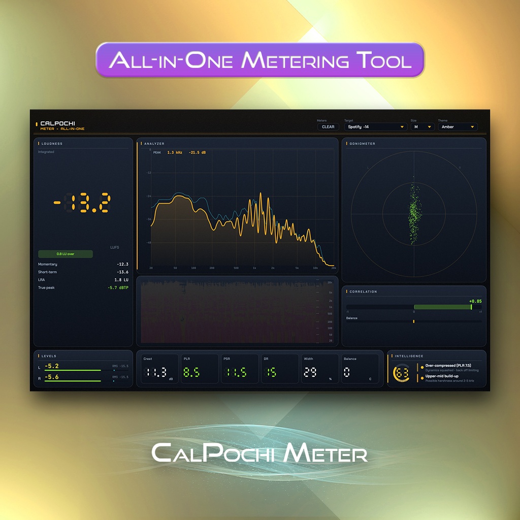 CalPochi Meter | 音量・ピーク・広がりを一画面で見るメータープラグイン