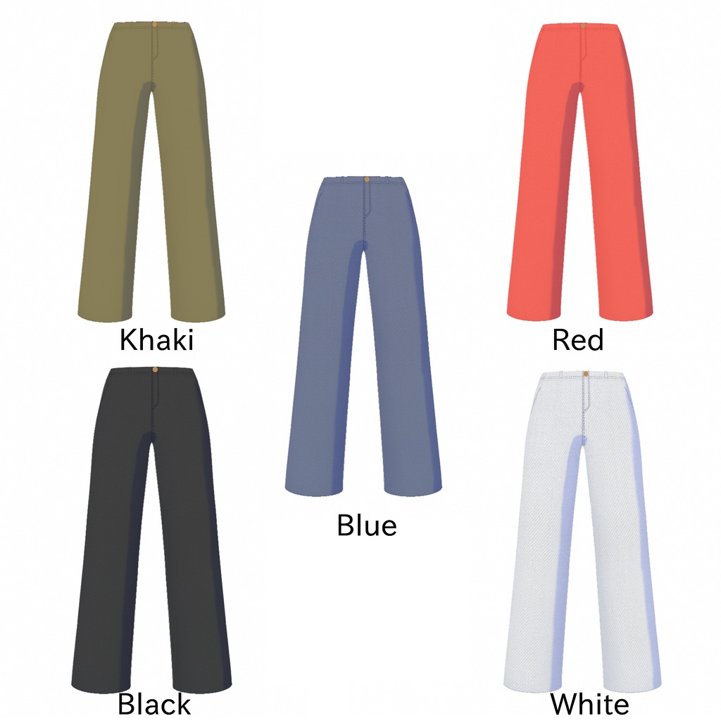 【VRoid】アウター4色&ワイドジーンズ5色