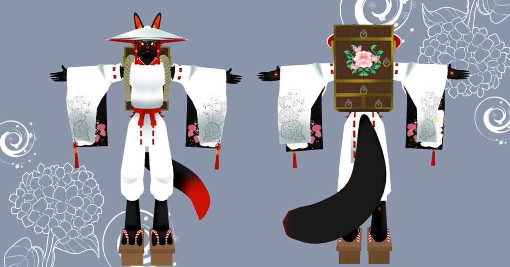 【cluster対応】獣人3Dモデル『万代-マシロ-』『千代『‐チシロ‐』