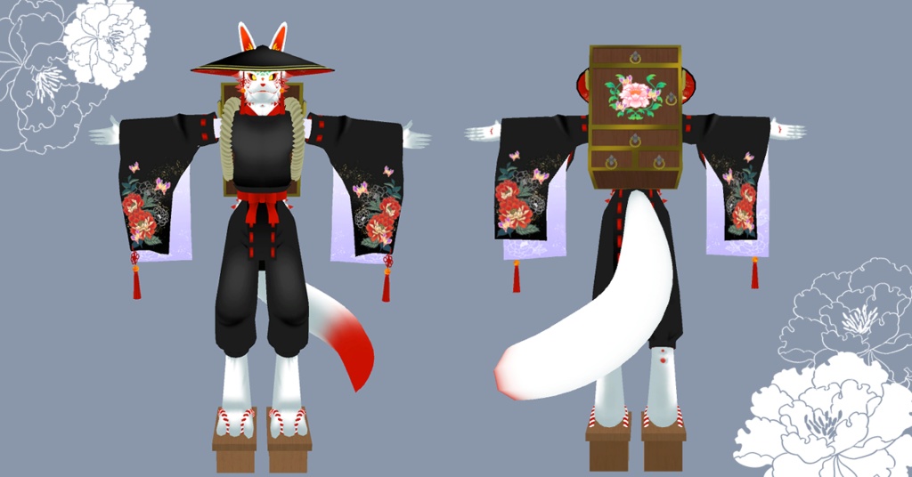 【cluster対応】獣人3Dモデル『万代-マシロ-』『千代『‐チシロ‐』