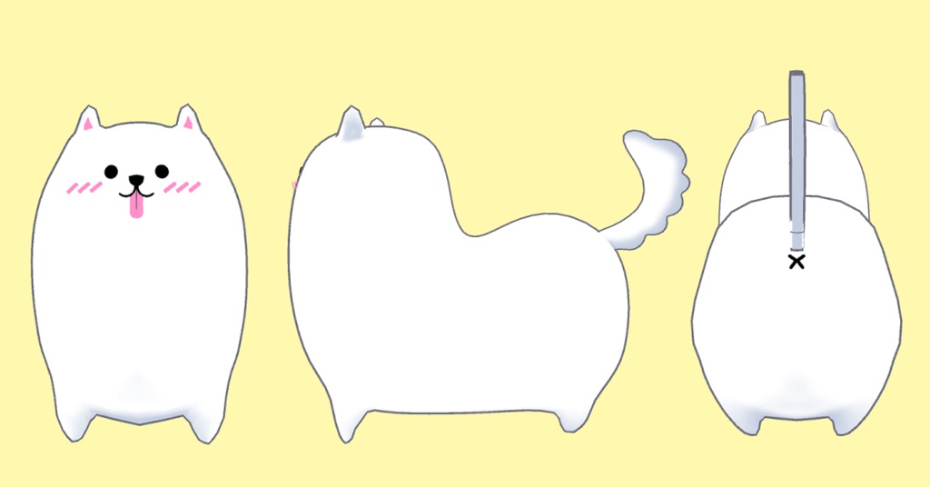 【Cluster向け無料配布版+支援版】3Dモデル『ましゅまろわんこ』