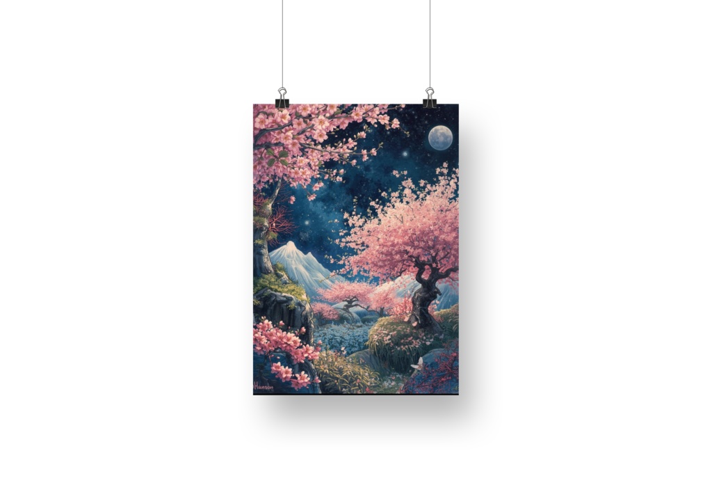 🌸 宇宙に咲く桜並木2 ― 幻想的なスピリチュアルアート（JPG） 🌸
