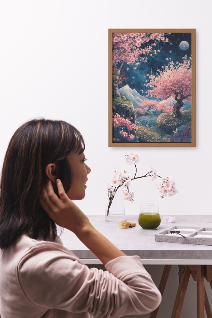 🌸 宇宙に咲く桜並木2 ― 幻想的なスピリチュアルアート(JPG) 🌸