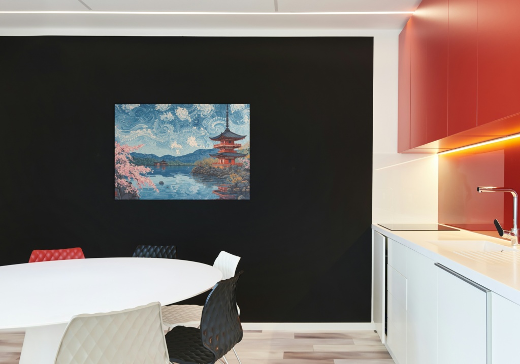 🌸 五重塔と水辺の桜 ― 和風幻想アート(JPG) 🌸