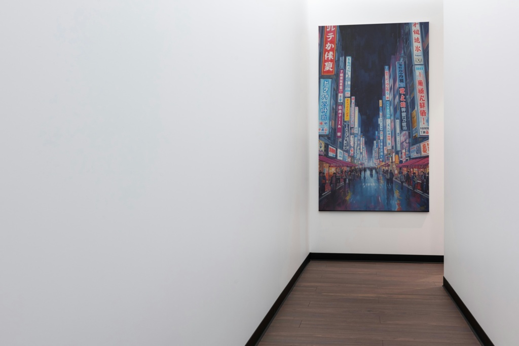 ネオンの海に溶ける。油絵風デジタルアート「AKIHABARA-Nights」(JPG)
