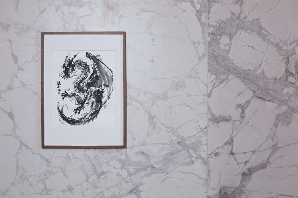 🐉 水墨画の龍 ― 伝統的な和風アート3(JPG) 🖌️