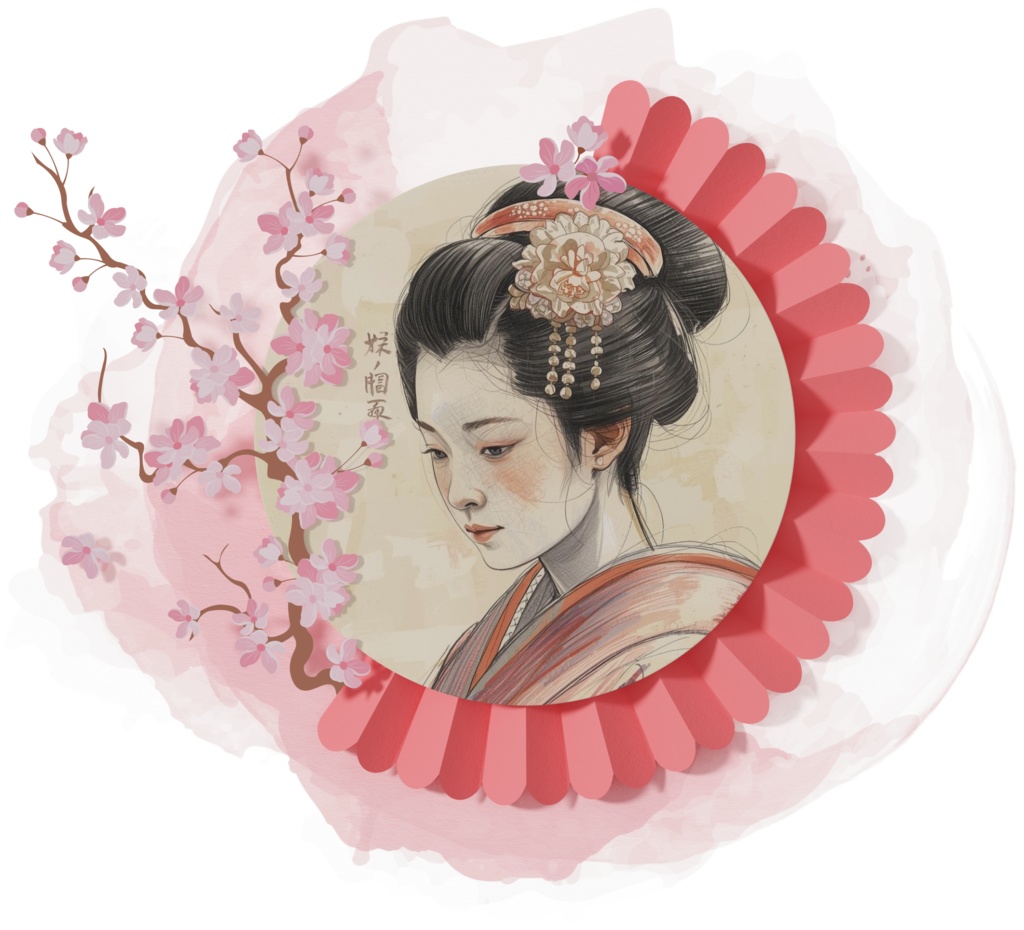 👘 舞妓さんの水彩スケッチ ― 和の雅アート3(JPG) 🎨