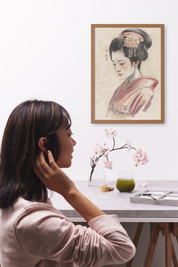 👘 舞妓さんの水彩スケッチ ― 和の雅アート3(JPG) 🎨