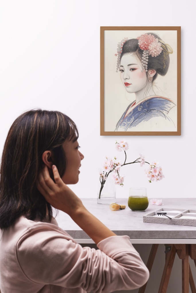 👘 舞妓さんの水彩スケッチ ― 和の雅アート(JPG)1 🎨