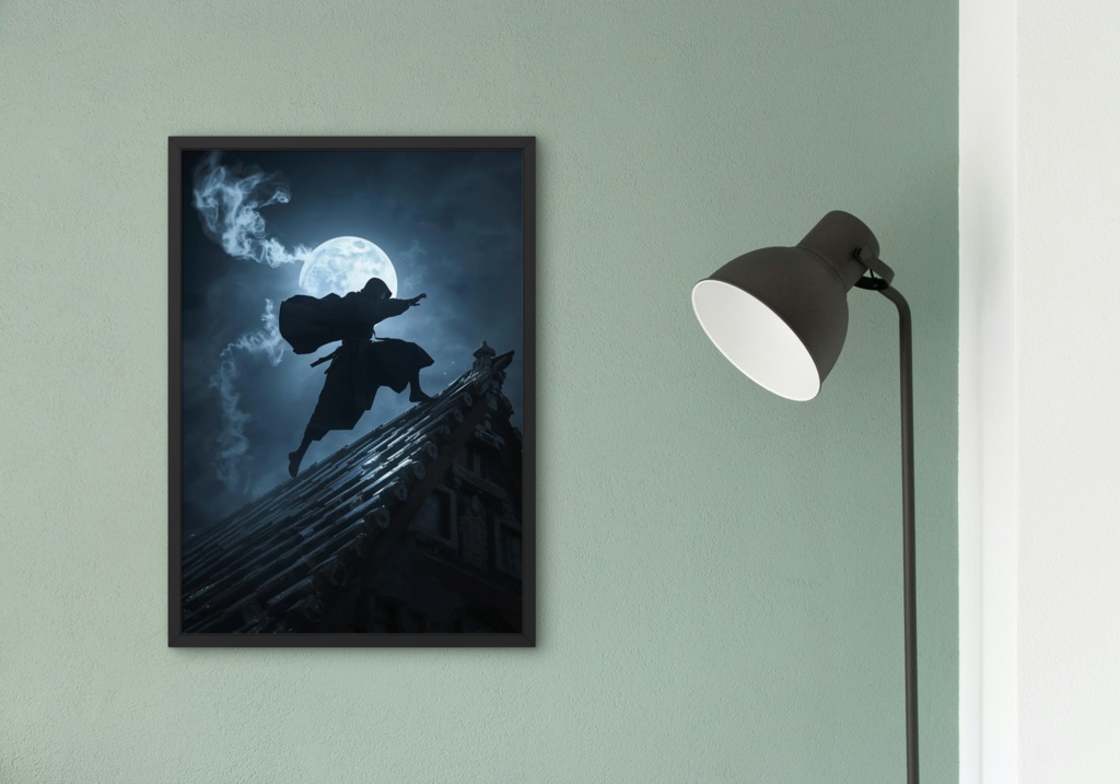 🥷 日本の忍者 ― 神秘的な和風アート(JPG)2 🌙