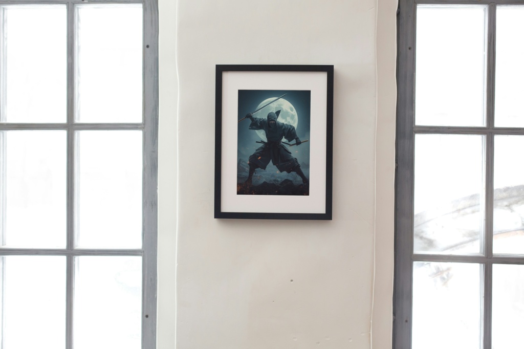 🥷 日本の忍者 ― 神秘的な和風アート(JPG)1 🌙