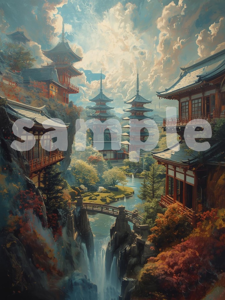 🏯 京都・古都の風景 ― 和風幻想アート(JPG) 🌸