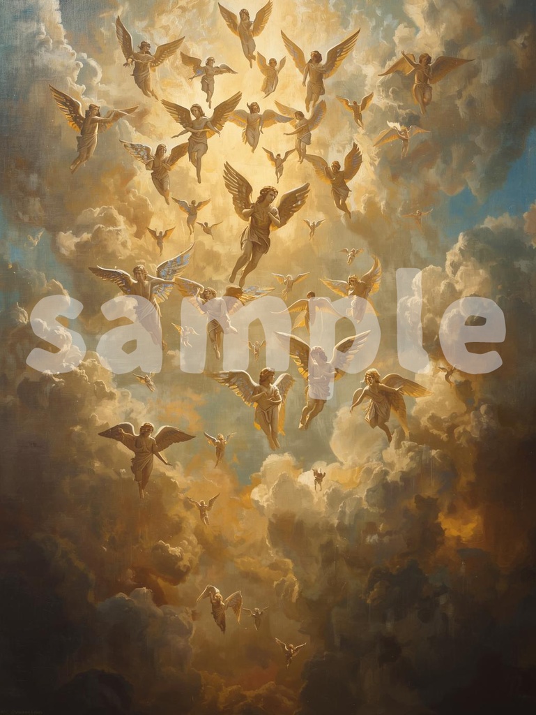 👼 たくさんの天使 ― 幻想的スピリチュアルアート4(JPG) ✨