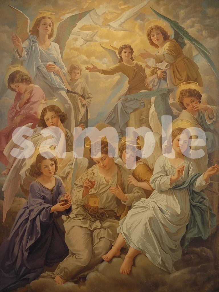 👼 たくさんの天使 ― 幻想的スピリチュアルアート1(JPG) ✨