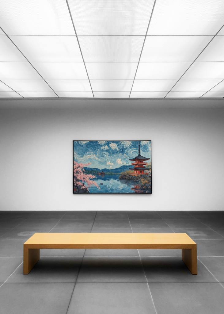 🏯 五重塔と桜 ― 油絵風和風アート(JPG) 🌸🎨