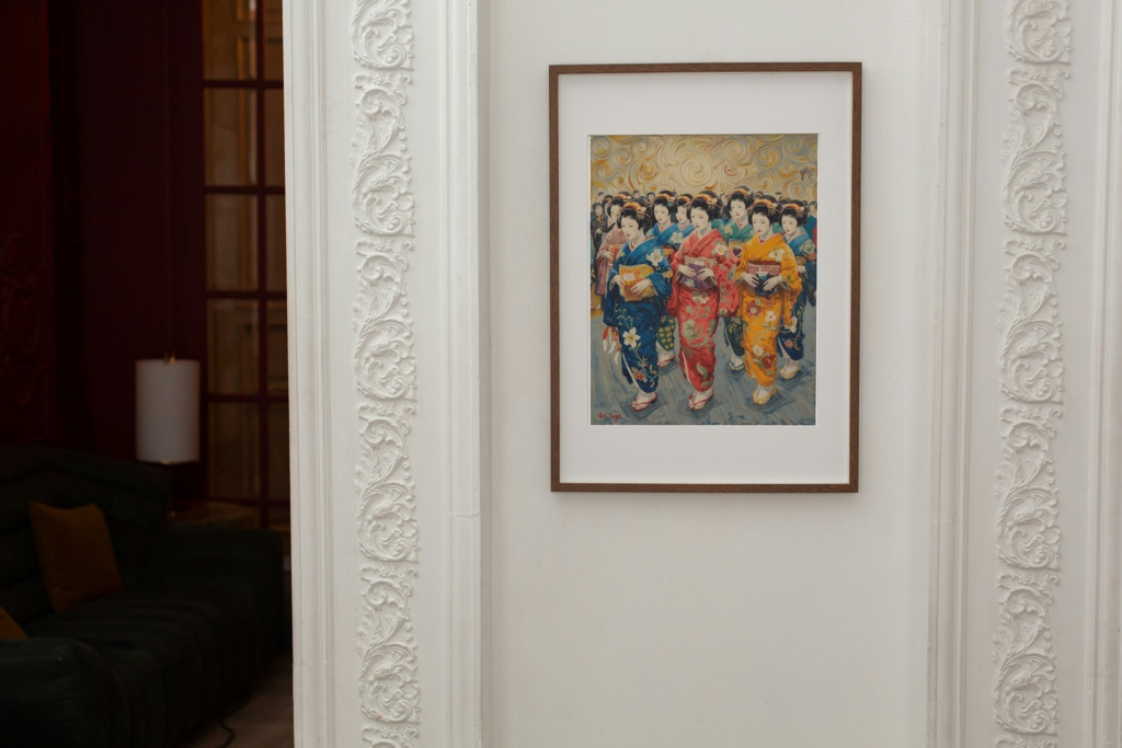 👘 油絵風|京都の花魁たちを描いた艶やかな和のアート3(JPG) 🎨