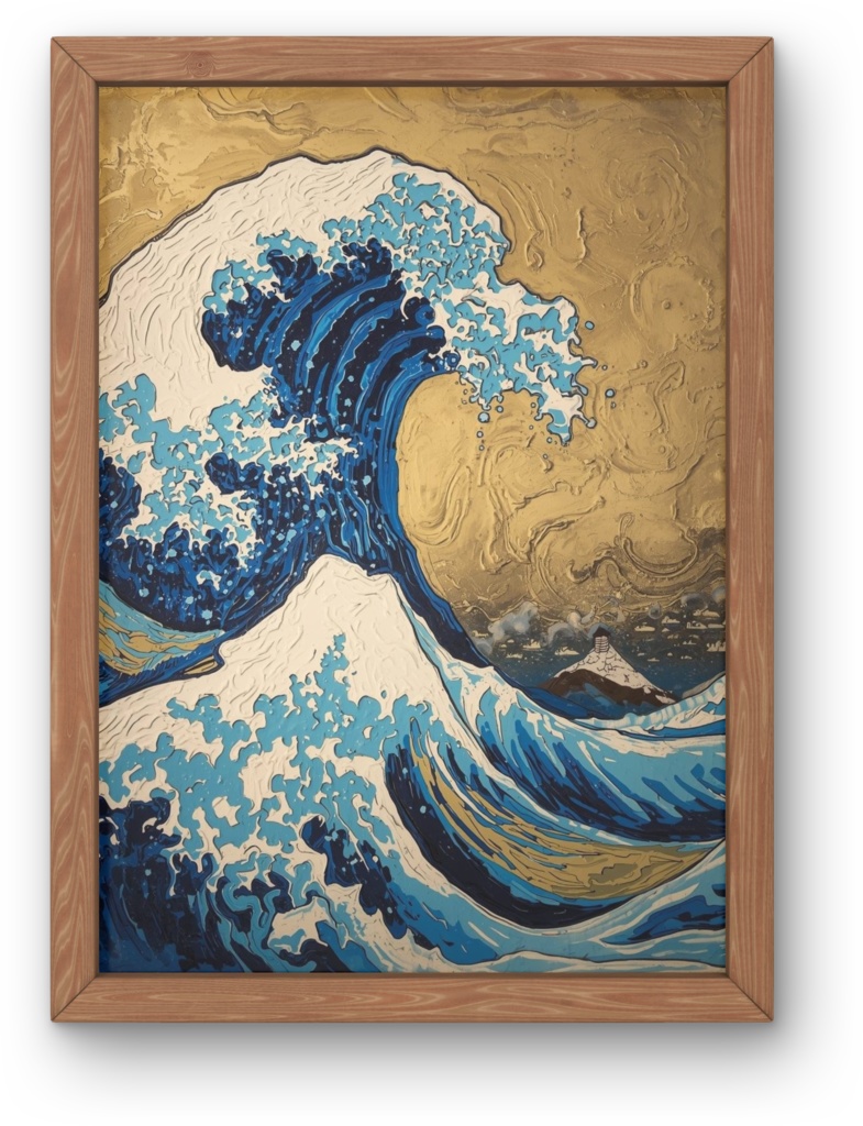 🌊 荒波 ― 浮世絵風アート(JPG)1 🖌️