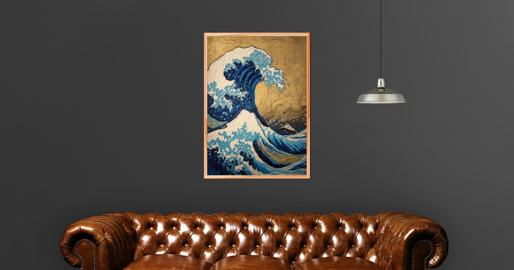 🌊 荒波 ― 浮世絵風アート（JPG）1 🖌️
