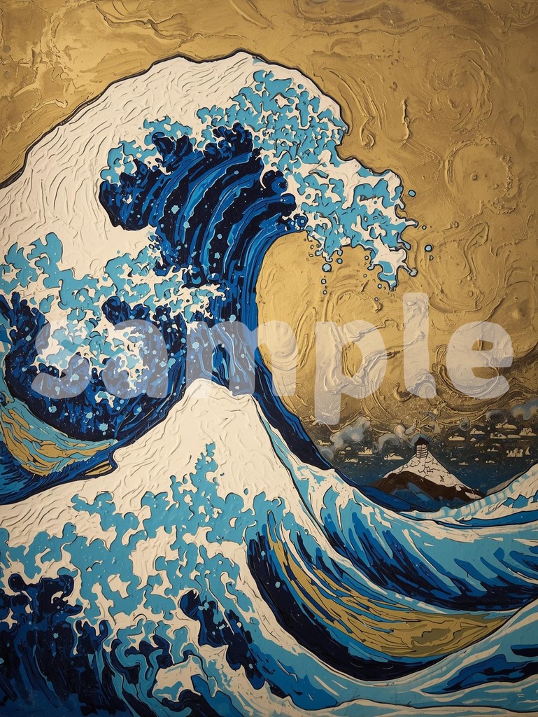 🌊 荒波 ― 浮世絵風アート(JPG)1 🖌️