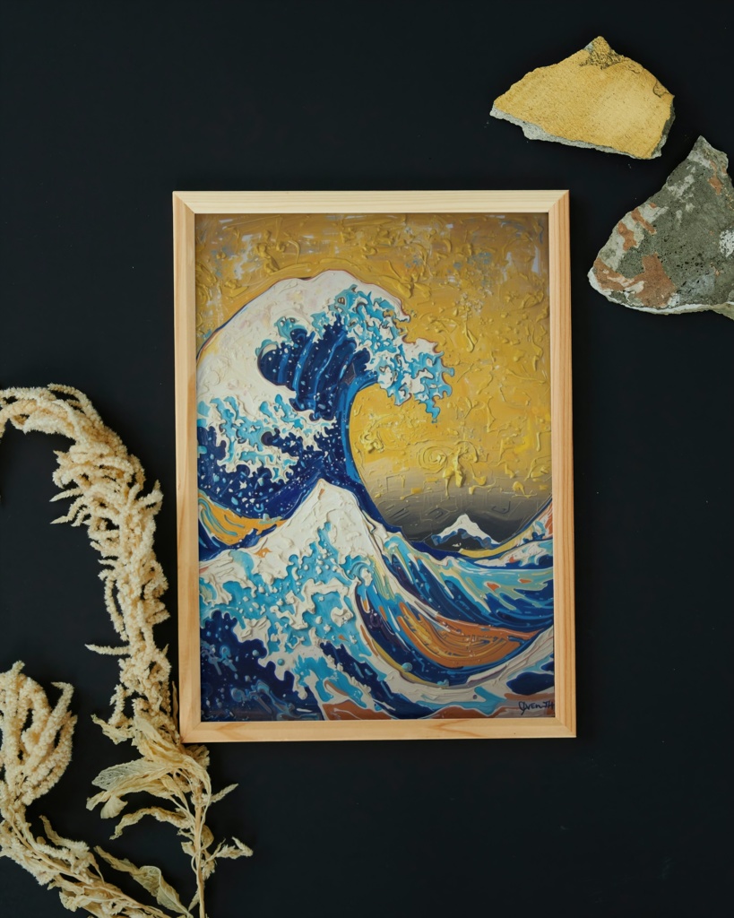 🌊 荒波 ― 浮世絵風アート(JPG)2 🖌️