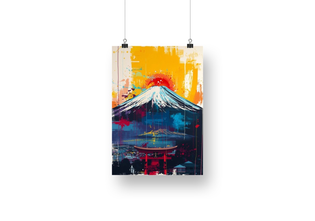 🗻 ポップカラー富士山 ― カラフルアート2(JPG) 🎨✨