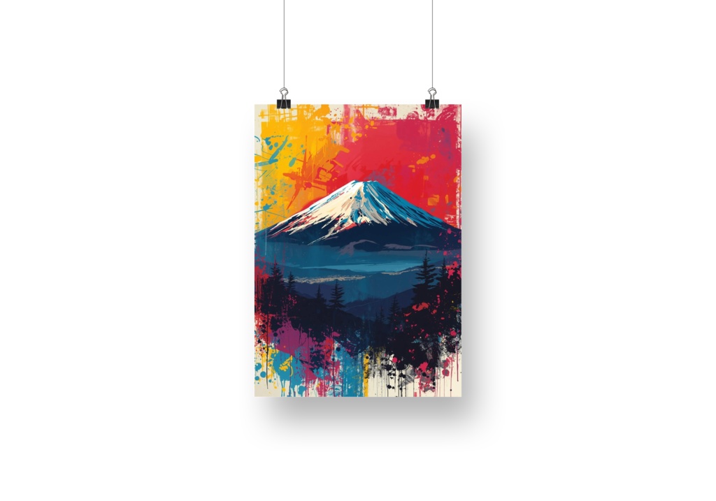 🗻 ポップカラー富士山 ― カラフルアート3(JPG) 🎨✨