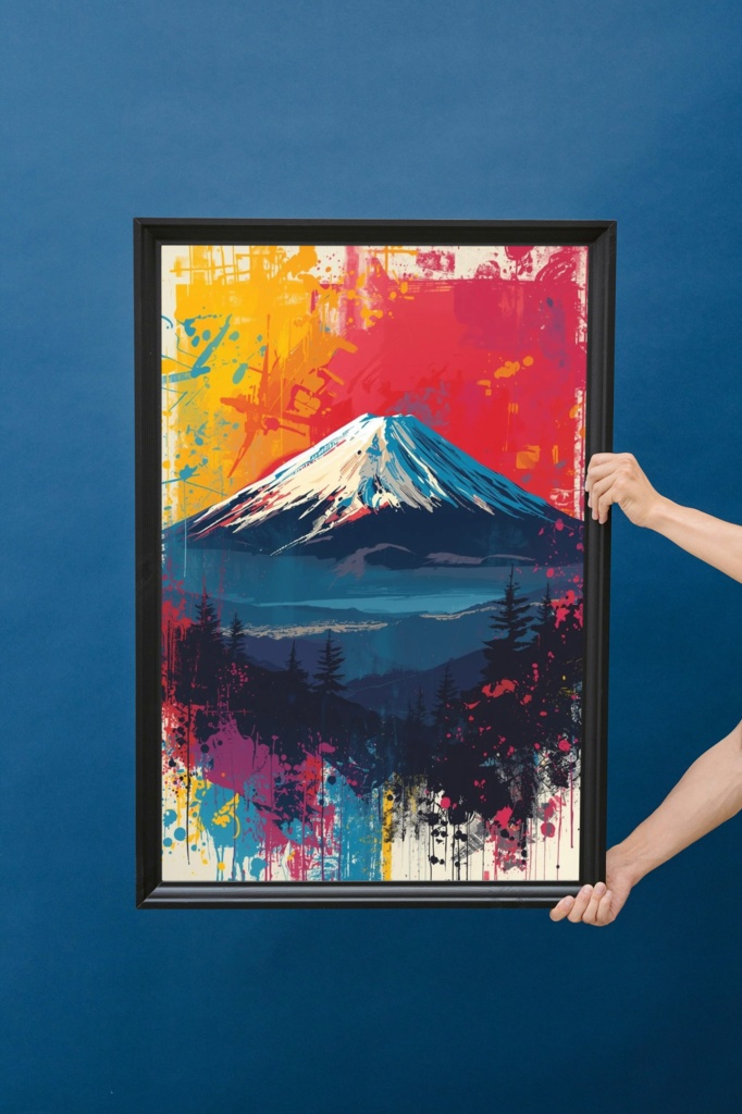🗻 ポップカラー富士山 ― カラフルアート3(JPG) 🎨✨