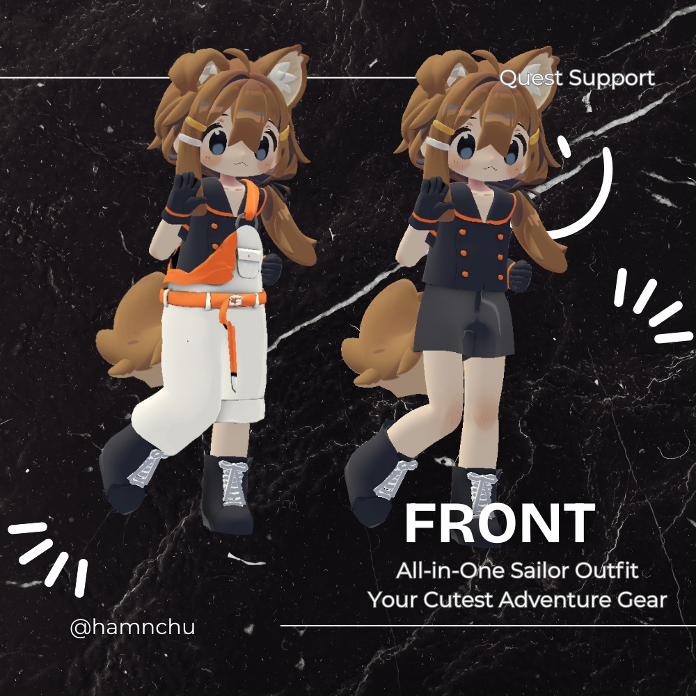 まめふれんず対応!2WAYで楽しむ「セーラーつなぎ」【Quest対応】