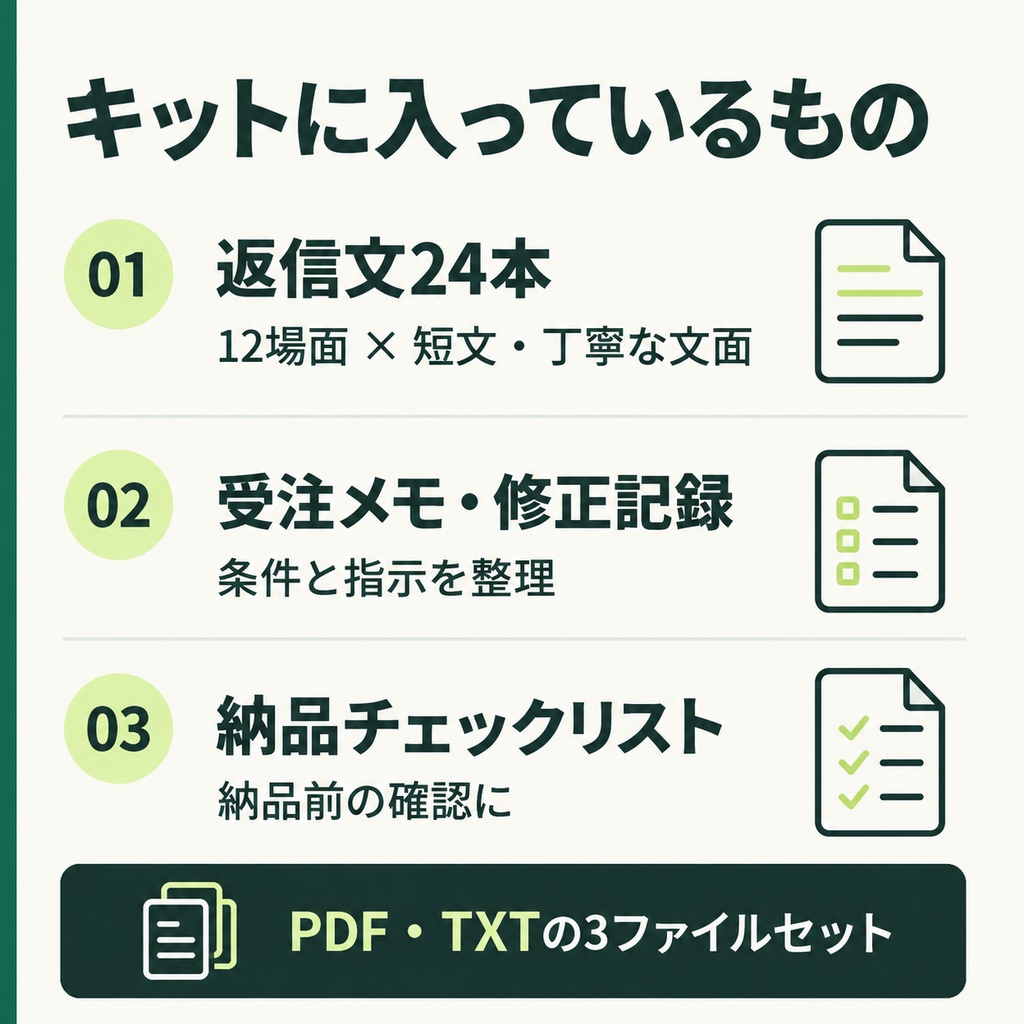 ショート動画編集者の返信・確認キット【PDF・TXT】