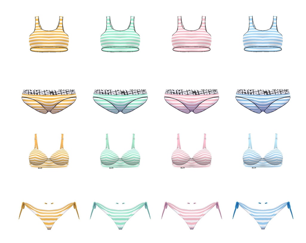 ひかえめブラ&シンプルショーツ