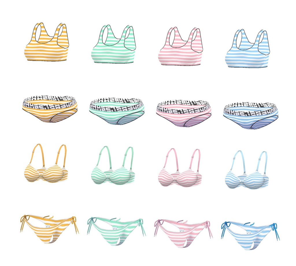 ひかえめブラ&シンプルショーツ