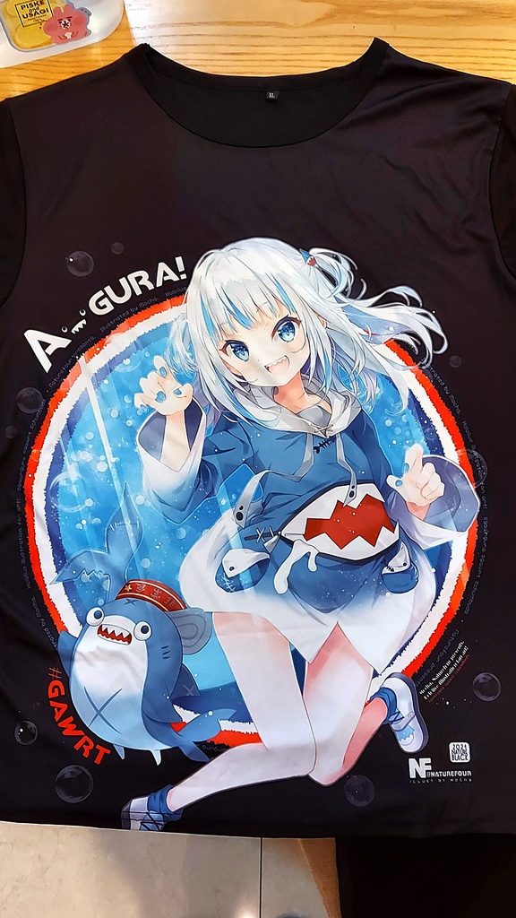 ぐらちゃんフルカラーTシャツ(黒い)