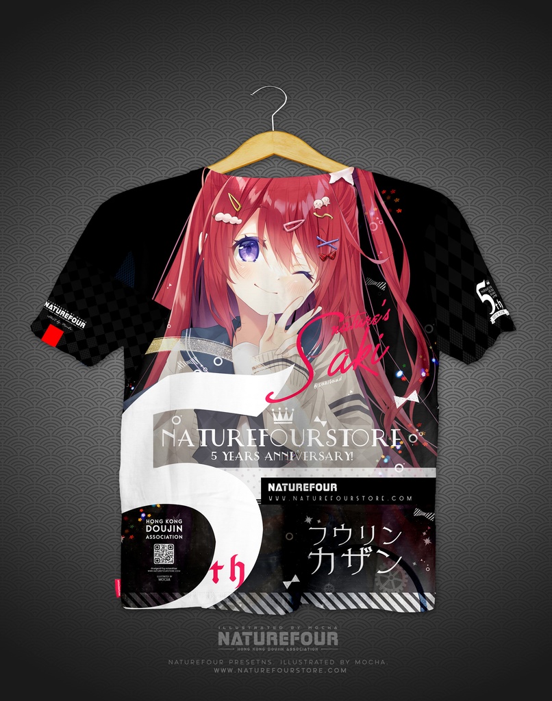 【BOOTH限定C104/8月下旬以降発送】(サイズXL)風林火山通販五周年限定セット4点入り(Tシャツ、メタル、箔押しカード、アクリル)