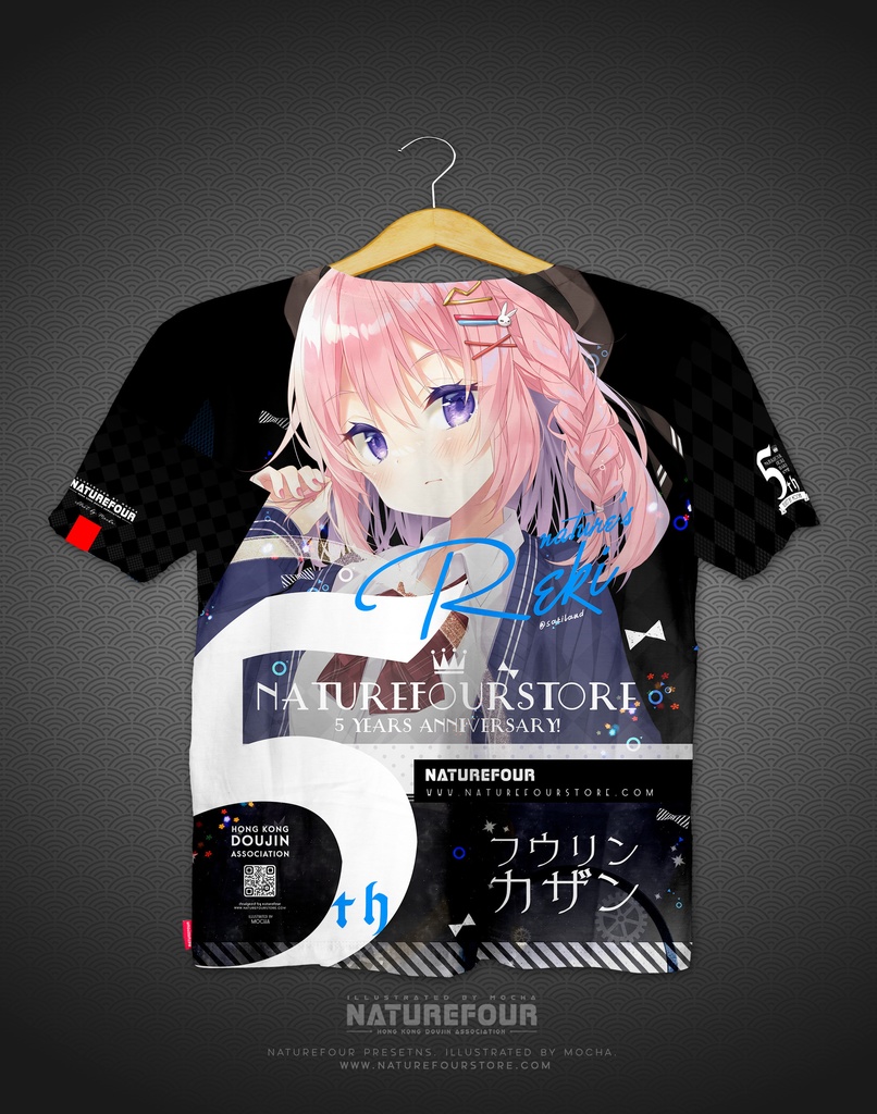 【BOOTH限定C104/8月下旬以降発送】(サイズXL)風林火山通販五周年限定セット4点入り(Tシャツ、メタル、箔押しカード、アクリル)