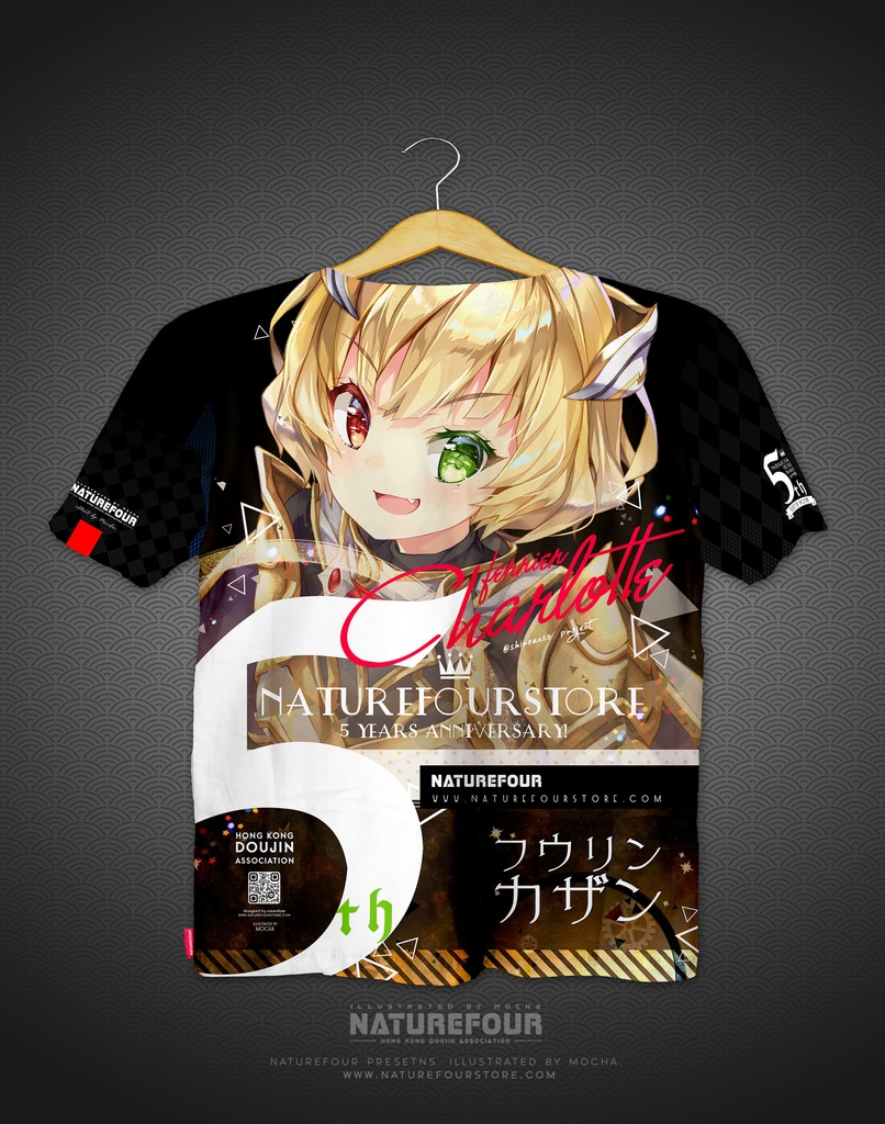 【BOOTH限定C104/8月下旬以降発送】(サイズXL)風林火山通販五周年限定セット4点入り(Tシャツ、メタル、箔押しカード、アクリル)