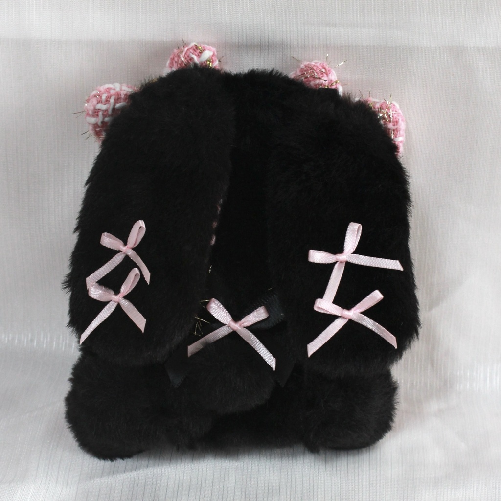 10cmぬい服♡黒ピンクおすわりうさちゃん♡