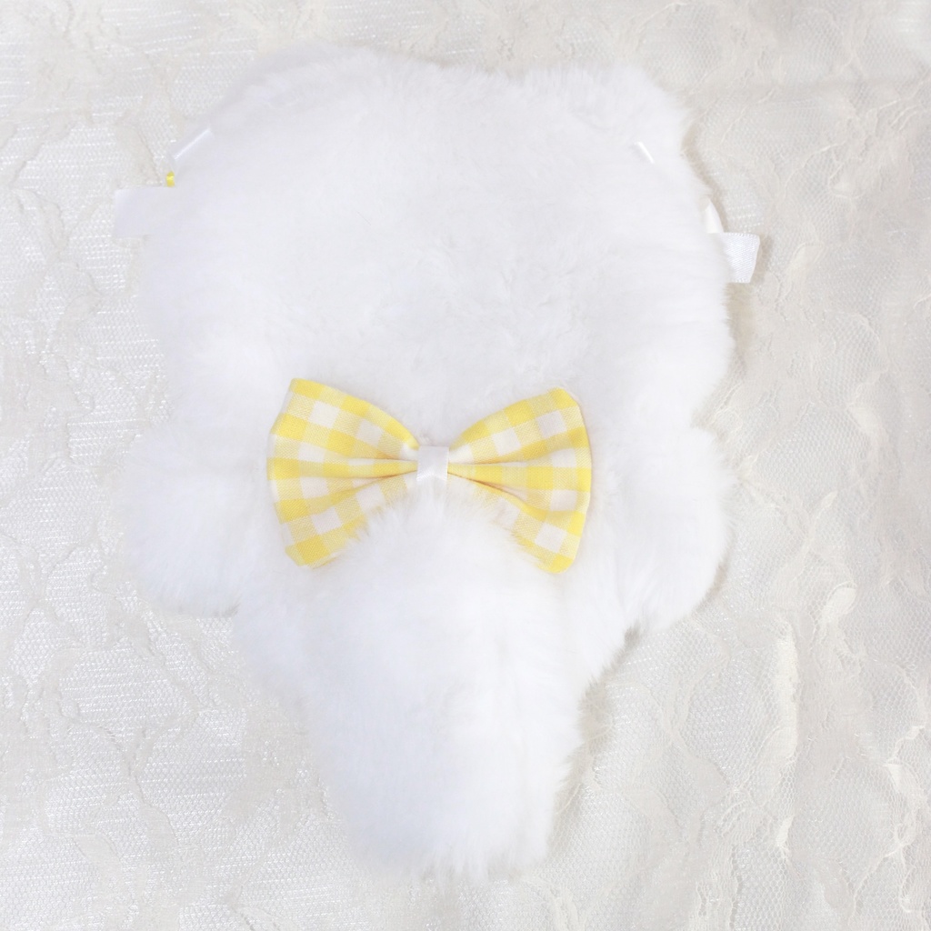 10cmぬい服♡ギンガムチェックねこちゃん♡いえろー