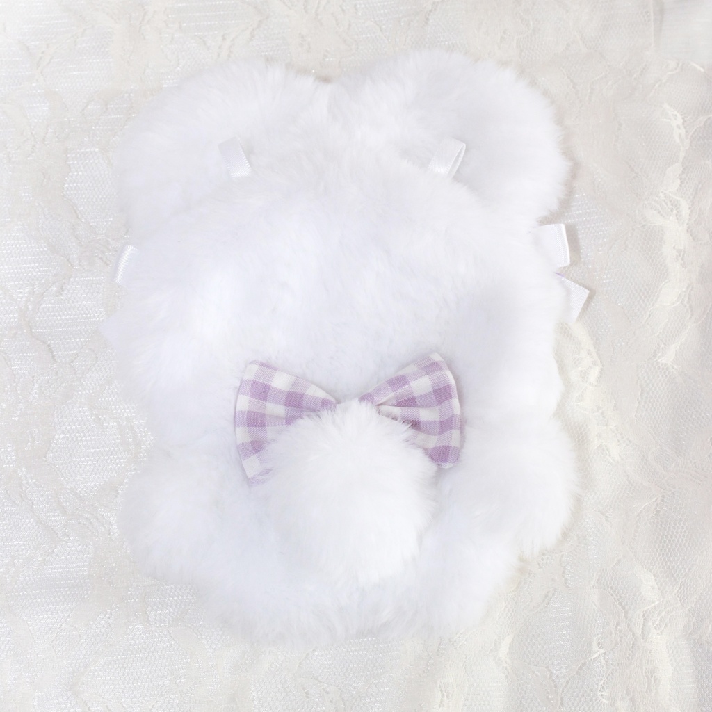 10cmぬい服♡ギンガムチェックたちみみうさちゃん♡らべんだー