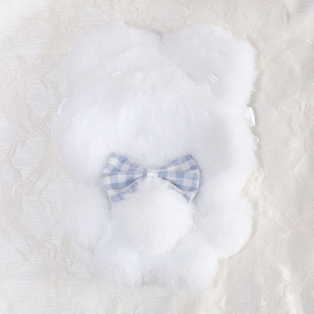 10cmぬい服♡ギンガムチェックたちみみうさちゃん♡みずいろ