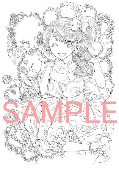 南澤久佳のたのしいぬりえ~PDF版【白】~+jpg版