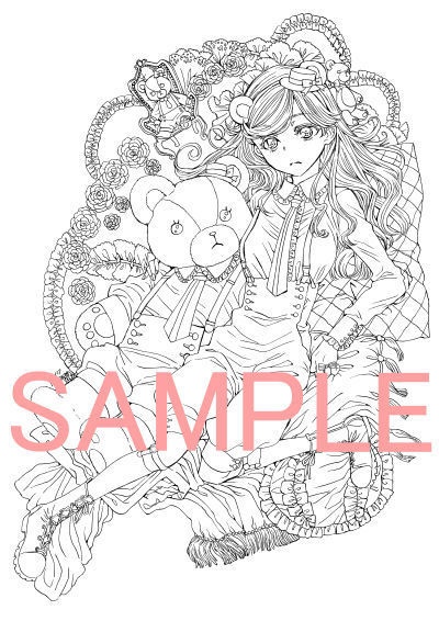 南澤久佳のたのしいぬりえ~PDF版【白】~+jpg版