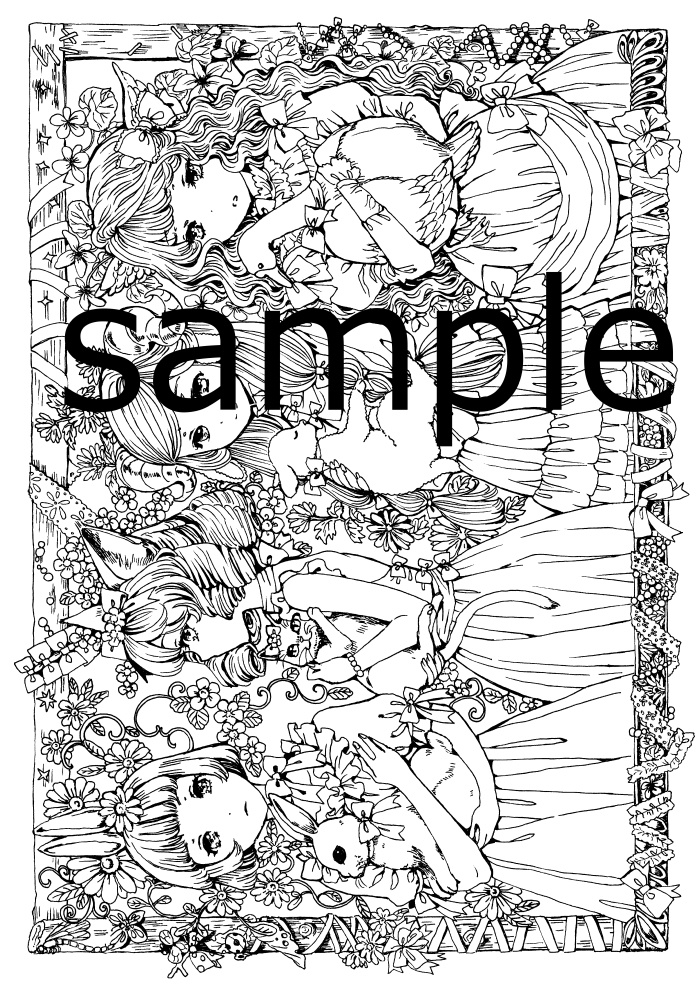 南澤久佳のたのしいぬりえⅢ~PDF版【白】~+jpg版