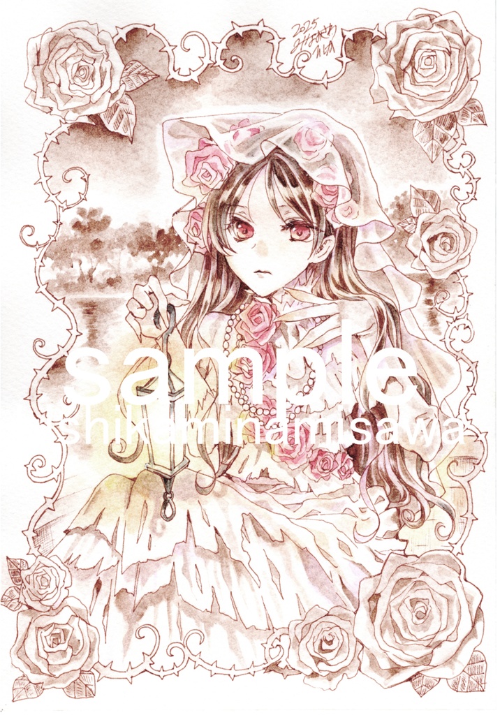 アナログ原画「大塚森：黄昏の花嫁1」