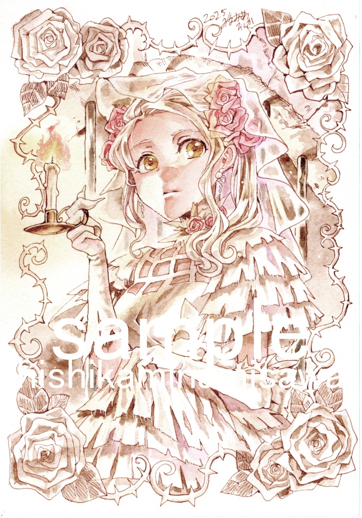 アナログ原画「安藤佳奈恵：黄昏の花嫁２」