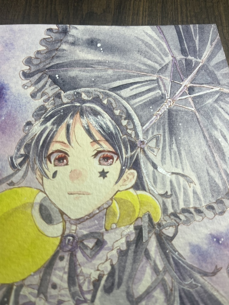 原画「大塚森&クリーム~黒い羽根~」