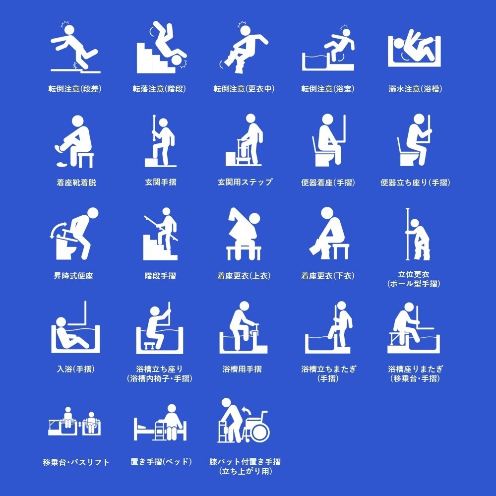 図解ピクトグラム素材集②|家庭内事故防止セット(完全版)