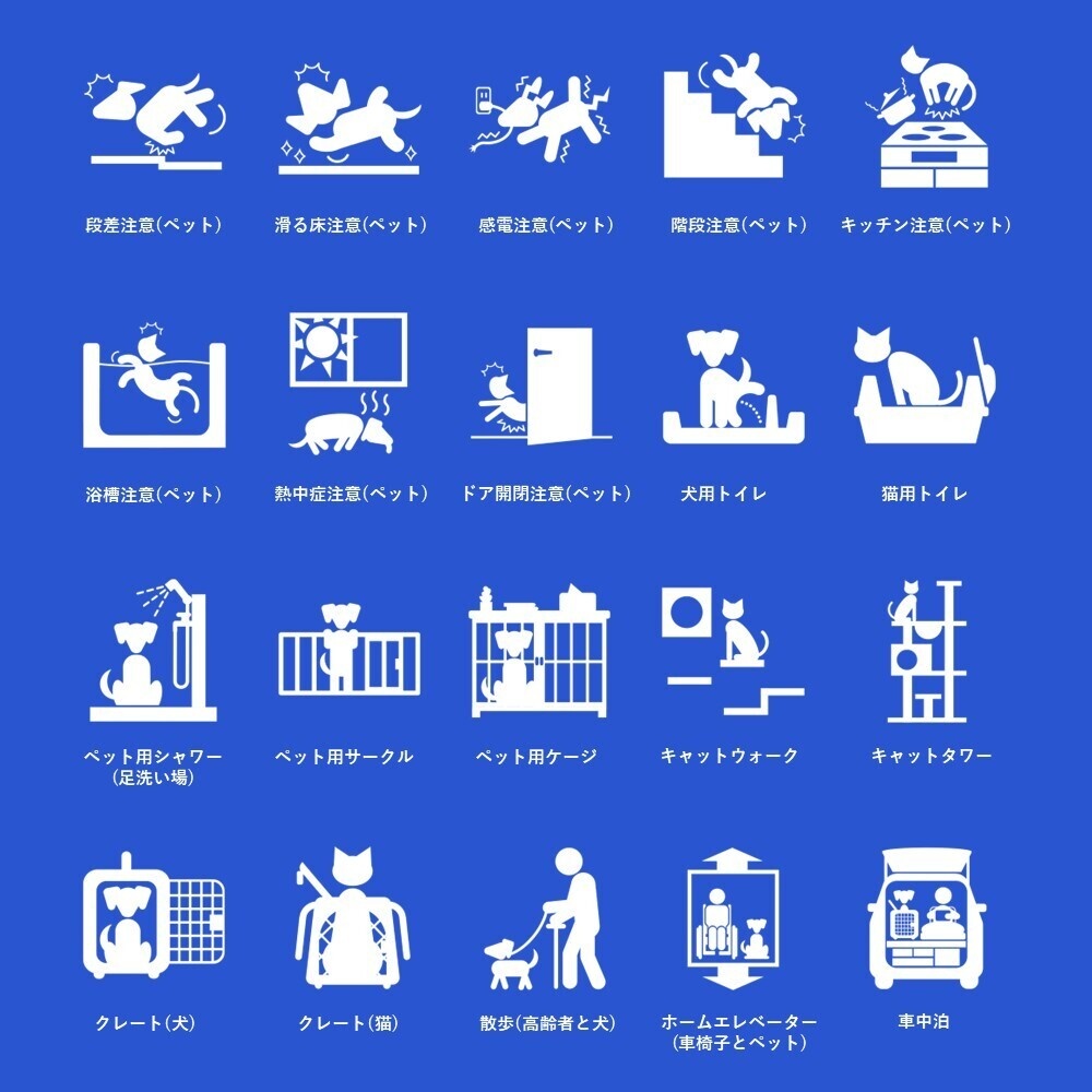 図解ピクトグラム素材集⑦|ペット共生セット(完全版)