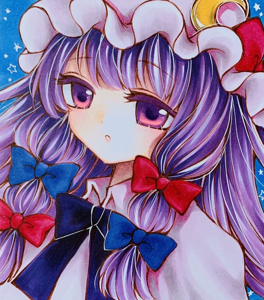 東方 パチュリー ミニ色紙 手描きイラスト 結希 花 Illustration Booth