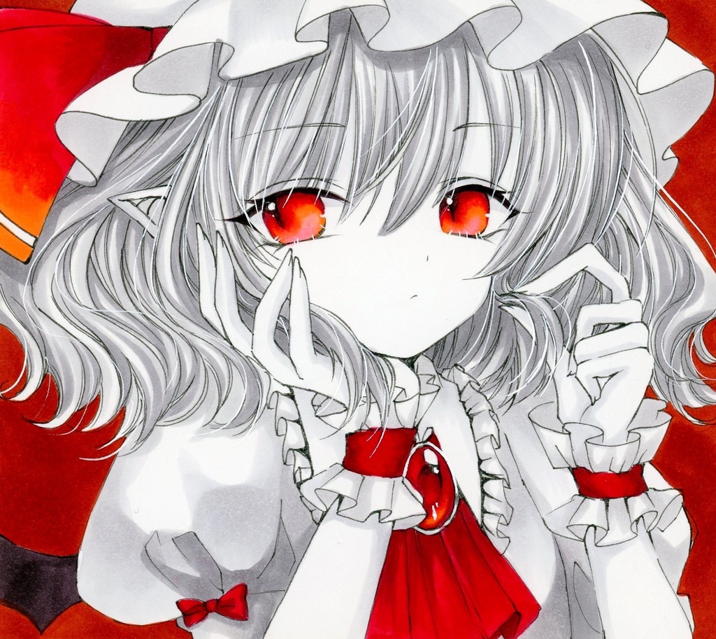 手描きイラスト 東方 レミリア ミニ色紙 結希 花 Illustration Booth